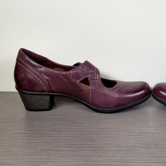 Earth Origins Meredith Mary Jane Shoe, Burgundy Leather, Womens Various Sizes - Picture 7 of 11